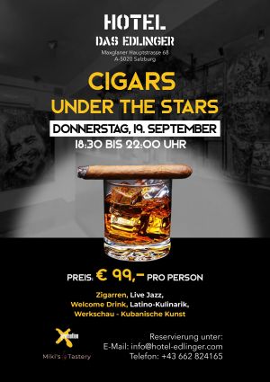 Hotel Das Edlinger präsentiert die Veranstaltungsreihe „CIGARS UNDER THE STARS“ 2nd Edition